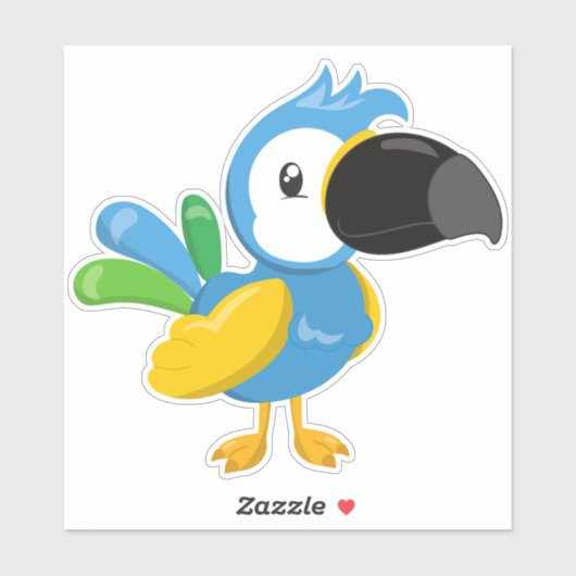 カラフルオウム、熱帯オウム、かわいいオウム シール (シート)