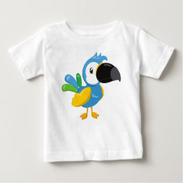 カラフルオウム、熱帯オウム、かわいいオウム ベビーTシャツ