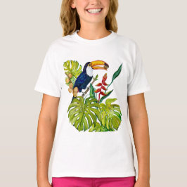 カラフルオオハシ水彩トロピカルバード Tシャツ