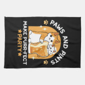 カラフルオクトーバーフェストキャットパーティー – ポーズとパイント キッチンタオル (横)