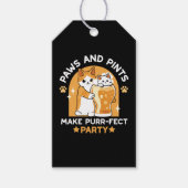 カラフルオクトーバーフェストキャットパーティー – ポーズとパイント ギフトタグ (正面)