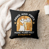 カラフルオクトーバーフェストキャットパーティー – ポーズとパイント クッション (ブランケット)