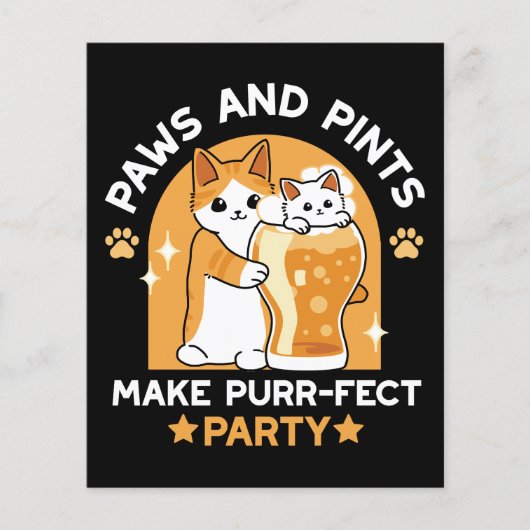 カラフルオクトーバーフェストキャットパーティー – ポーズとパイント チラシ (正面)