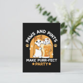 カラフルオクトーバーフェストキャットパーティー – ポーズとパイント ポストカード (スタンド正面)