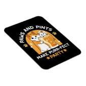 カラフルオクトーバーフェストキャットパーティー – ポーズとパイント マグネット (右側)