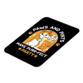 カラフルオクトーバーフェストキャットパーティー – ポーズとパイント マグネット (左側)