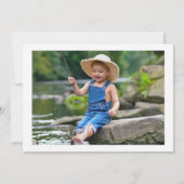 カラフルオフィシャルワン魚釣りボバー1歳の誕生日 招待状 (裏面)