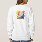 カラフルオリジナル抽象芸術アートへ衣服 スウェットシャツ (裏面)