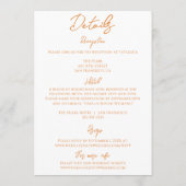 カラフルオレンジの手描き花柄オールインワン結婚式 招待状 (裏面)