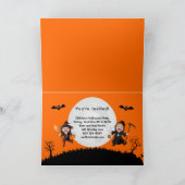 カラフルオレンジジャンピングハロウィーンキッズパーティー 招待状 (内部)