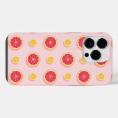 カラフルオレンジ柄  iPhoneケース (裏面横)