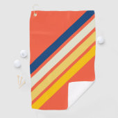 カラフルオレンジ70s 80sレトロストライプのストライプ ゴルフタオル (インサイチュ)