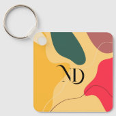 カラフルオーガニックモダン図形の背景 キーホルダー (正面)