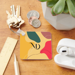 カラフルオーガニックモダン図形の背景 キーホルダー