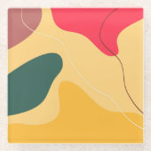 カラフルオーガニック抽象芸術の背景 ガラスコースター (正面)