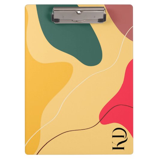 カラフルオーガニック抽象芸術の背景 クリップボード (正面)