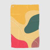 カラフルオーガニック抽象芸術の背景 ゴルフタオル (正面)