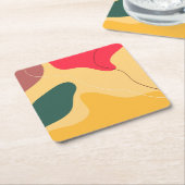 カラフルオーガニック抽象芸術の背景 スクエアペーパーコースター (アングル)