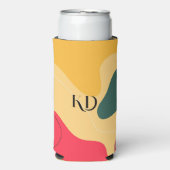 カラフルオーガニック抽象芸術の背景 スリム缶クーラー (Seltzer正面)