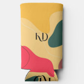 カラフルオーガニック抽象芸術の背景 スリム缶クーラー (裏面)