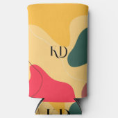 カラフルオーガニック抽象芸術の背景 スリム缶クーラー (正面)