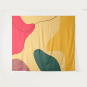 カラフルオーガニック抽象芸術の背景 タペストリー (正面(横))