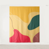 カラフルオーガニック抽象芸術の背景 タペストリー (正面)