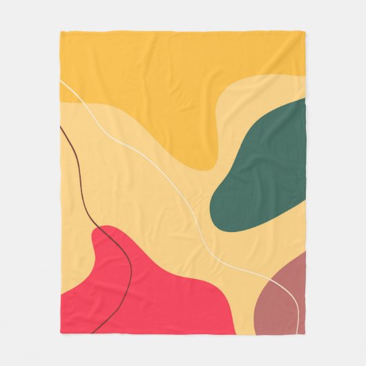 カラフルオーガニック抽象芸術の背景 フリースブランケット (正面)