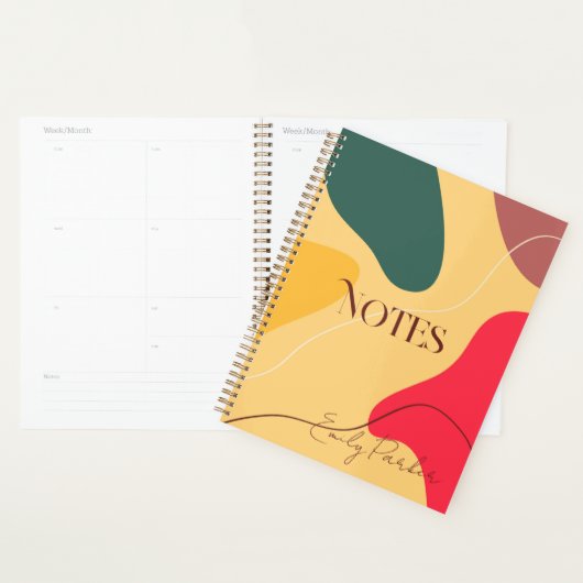 カラフルオーガニック抽象芸術の背景 プランナー手帳 (ディスプレー)