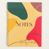 カラフルオーガニック抽象芸術の背景 プランナー手帳 (正面)