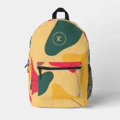 カラフルオーガニック抽象芸術の背景 プリントバックパック (正面)