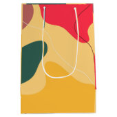 カラフルオーガニック抽象芸術の背景 ミディアムペーパーバッグ (裏面)