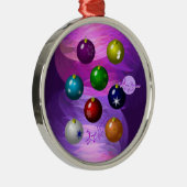 カラフルオーナメントシルバーラウンドクリスマスオーナメント メタルオーナメント (右)