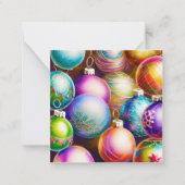 カラフルオーナメント予算ミニクリスマス ノートカード (正面)