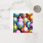 カラフルオーナメント予算ミニクリスマス ノートカード (正面/裏面インサイチュ)