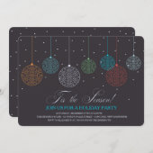 カラフルオーナメント – ホリデーパーティー招待状 招待状 (正面/裏面)