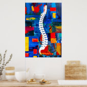 カラフルカイロプラクティックスパイン絵画ポスタ離れのL ポスター (キッチン)