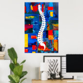 カラフルカイロプラクティック背ポスタ絵画ー右 ポスター (ホームオフィス)