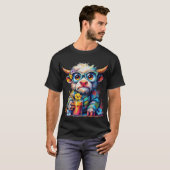 カラフルカウTシャツと冷たい飲み物 Tシャツ (正面フル)