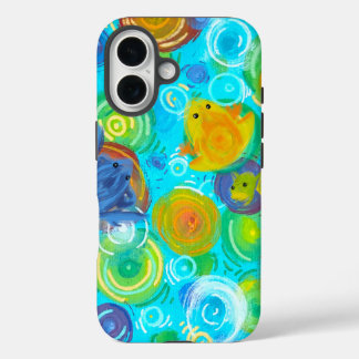 カラフルカエル レインボー ウォーター フォンケース iPhone 16ケース