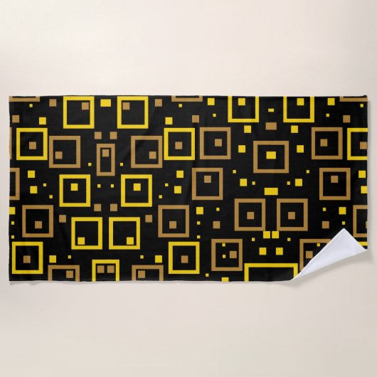 カラフルカオス: ランダムな色飛沫 ビーチタオル (正面)