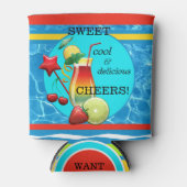 カラフルカクテルサマープールクーラーボックス 缶クーラー (正面)