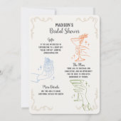 カラフルカクテルパーティーブライダルシャワーパーティー招待状 (裏面)