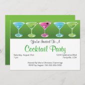 カラフルカクテルパーティー招待状 招待状 (正面/裏面)