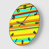 カラフルカスタマイズストライプ設計者 ラージ壁時計 (傾斜)