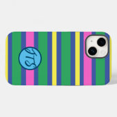 カラフルカスタマイズストライプMonogramのiPhoneケース付き Case-Mate iPhoneケース (裏面 (横))