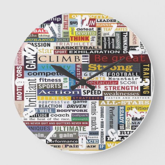 カラフルカスタマイズスポーツ時計 ラージ壁時計 (正面)