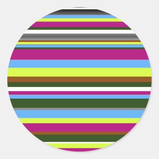 カラフルカスタマイズデザイストライプザ ラウンドシール (正面)