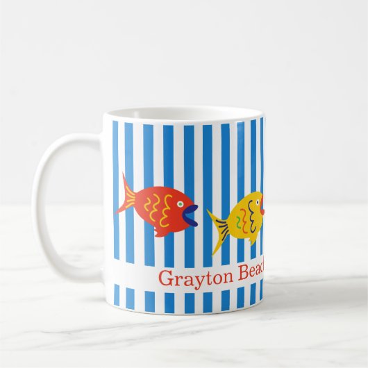 カラフルカスタムお洒落魚肉 コーヒーマグカップ (左)