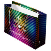 カラフルカスタムエレガントゴルフモノグラムデザイン ラージペーパーバッグ (正面アングル)